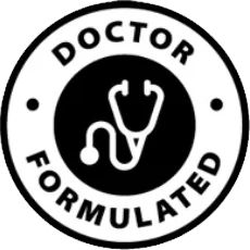 Doctor formulated badge icon explaining professional input claims