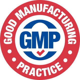 GMP certified badge icon explaining Good Manufacturing Practice